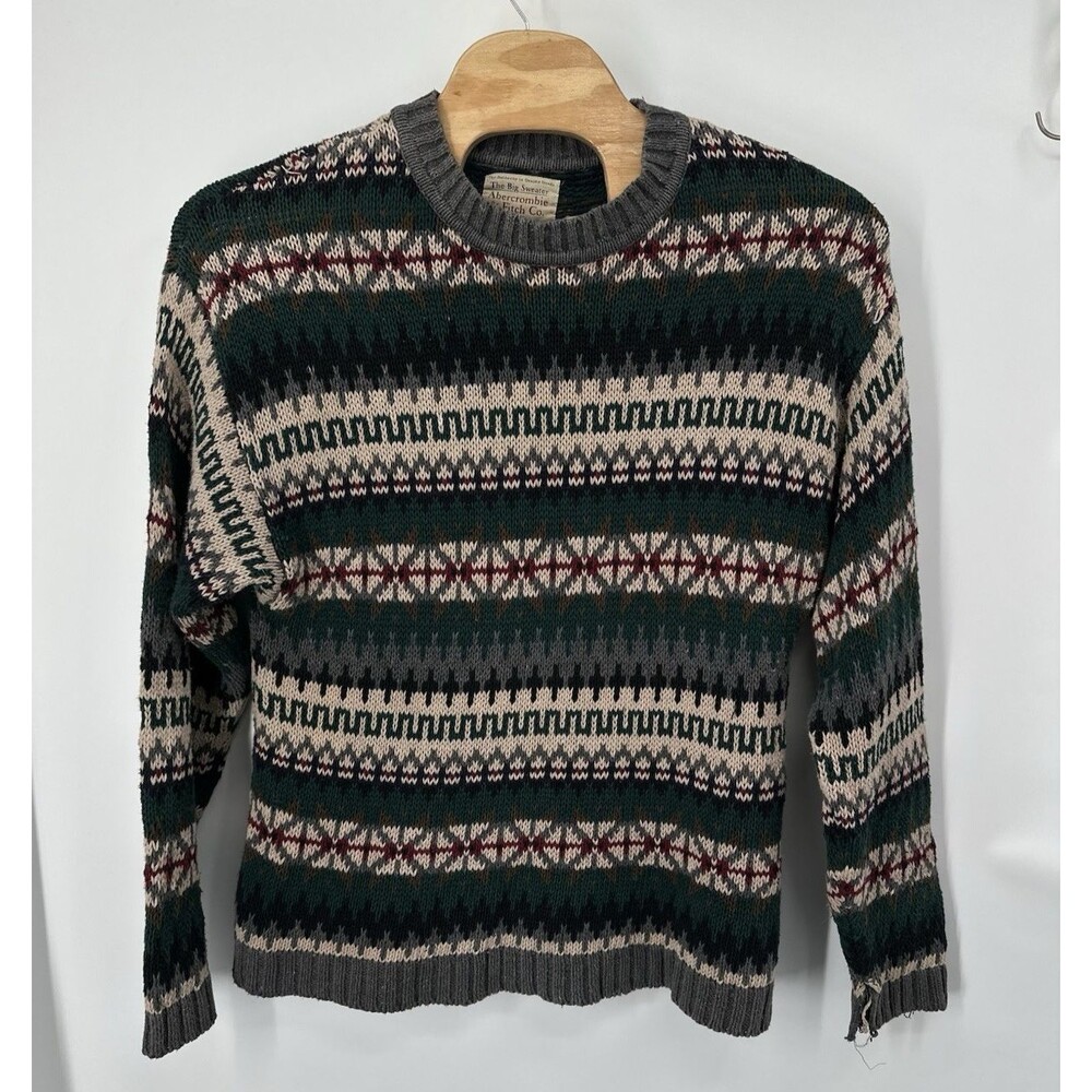 Vintage 90s Abercrombie and Fitch The Big Sweater Ramie Cotton Knit Size XL